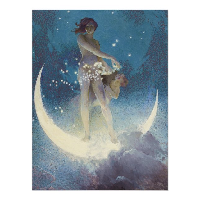 Póster Spring Scattering Stars vintage illustration (Frente)