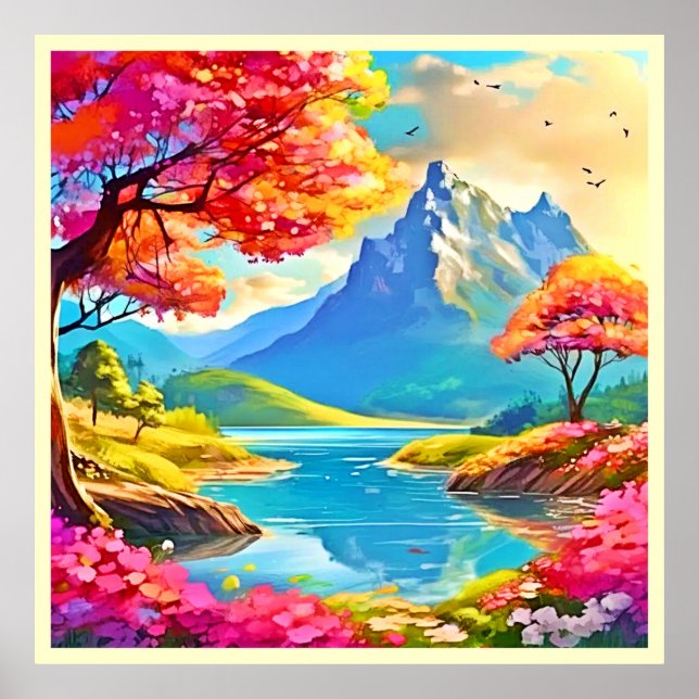 Poster Spring Valley: Vista da Montanha (Frente)