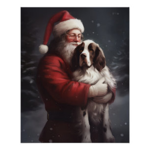 Póster Springer Spaniel Papai Noel Natal Festivo