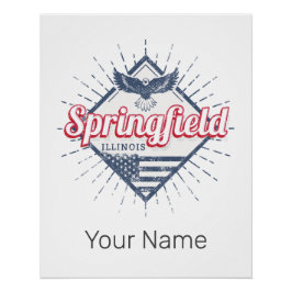 Póster Springfield City Illinois Estados Unidos Retro EUA
