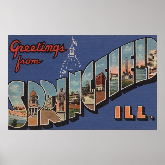 Poster Springfield, Illinois - Cenas com Letras Grandes (Frente)