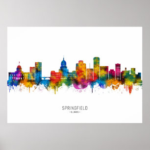 Poster Springfield Illinois Skyline