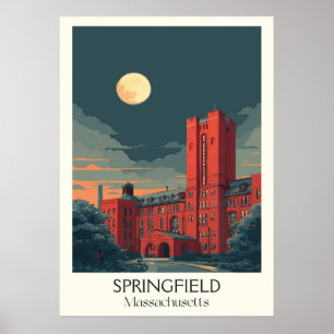 Poster Springfield MÃE Vintage, Edifício Histórico do Cas