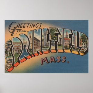 Póster Springfield, Massachusetts - Large Letter 2