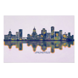 Póster Springfield Skyline