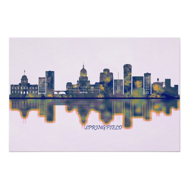 Póster Springfield Skyline (Frente)