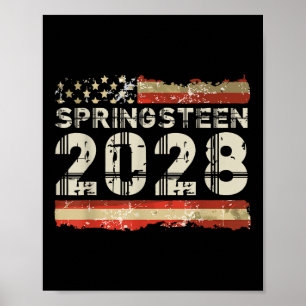Poster Springsteen 2028 Bandeira Americana 4 De Julho Fem