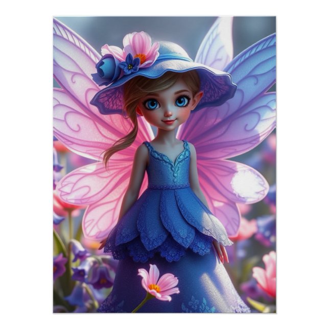 Póster Springtime Bluebell Fairy Art (Frente)