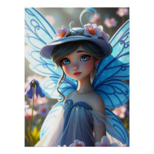 Póster Springtime Bluebell Fairy Art