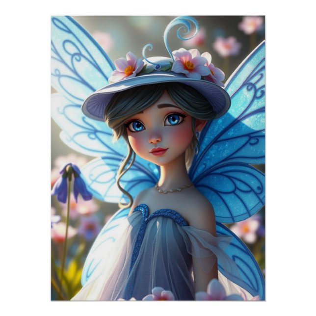 Póster Springtime Bluebell Fairy Art (Frente)