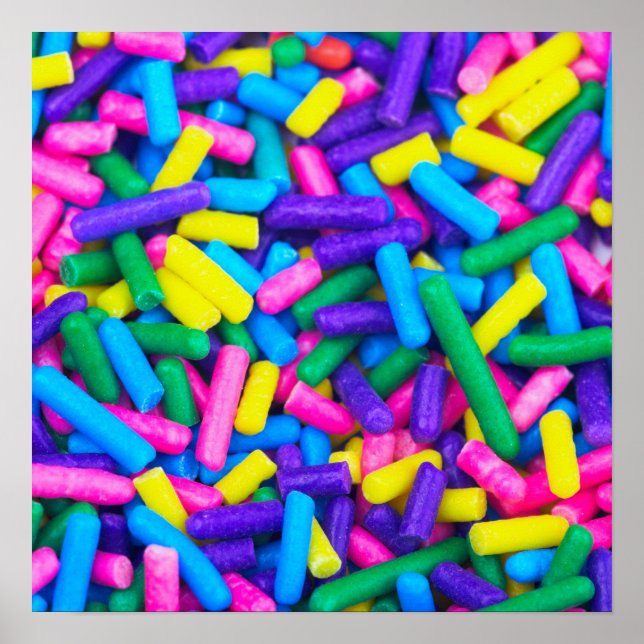 Poster Sprinkles de doce multicolorido (Frente)