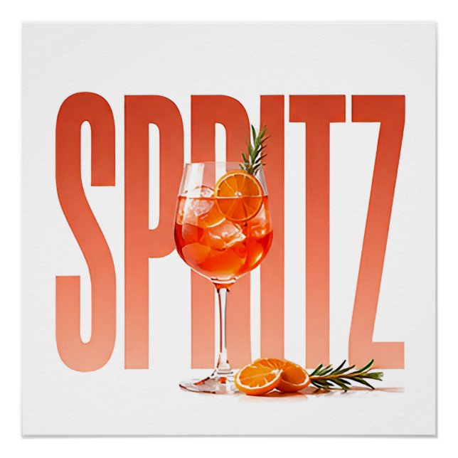 Póster Spritz Luxo Gráfico Editorial de Coquetel  (Frente)