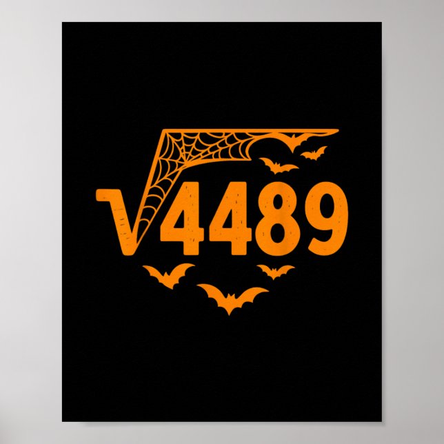 Poster Square Root 4489 Funny Halloween Meme 67 Math Teac (Frente)