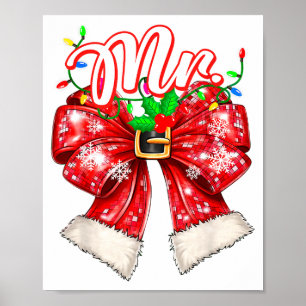 Poster Sr & Sra Casal Laço Família Natal Coquete
