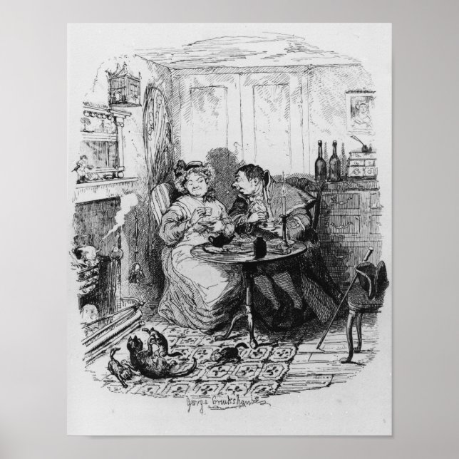 Poster Sr. Bumble e Sra. Corney tomando chá (Frente)