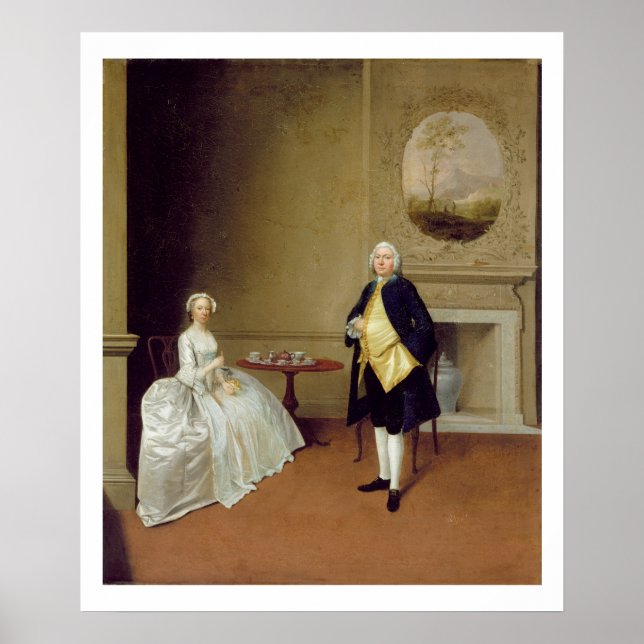 Poster Sr. e Sra. Hill, c.1750-51 (petróleo na canvas) (Frente)