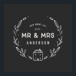 Poster Sr. e Sra. New Home<br><div class="desc">Sr. e Sra. Nova casa ou nova design. A mão desenhou detalhes florais e caseiros pequenos. A cor de fundo pode ser alterada.</div>