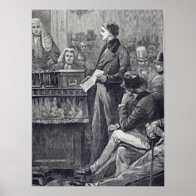 Poster Sr. Gladstone entregando seu discurso de Maiden (Frente)