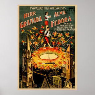 Póster Sr. Granada, artistas do fio do vintage de Alma