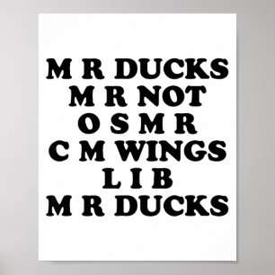 Poster Sr M R Ducks T, Amante de Pato Divertido, Citação 