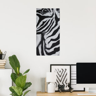 Poster Sr. Olho de Zebra Pintura de Planícies Africanas d