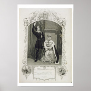 Póster Sr. Phelps como Hamlet e senhorita Glyn como a
