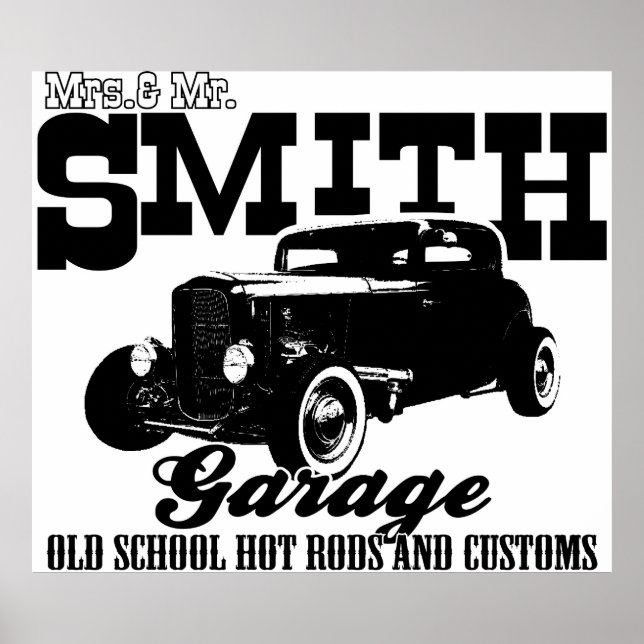 Póster Sr. Smith Hot-Rod Garage (Frente)