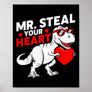 Poster Sr. Steal Seu Coração Valentim Boys Dinossauros