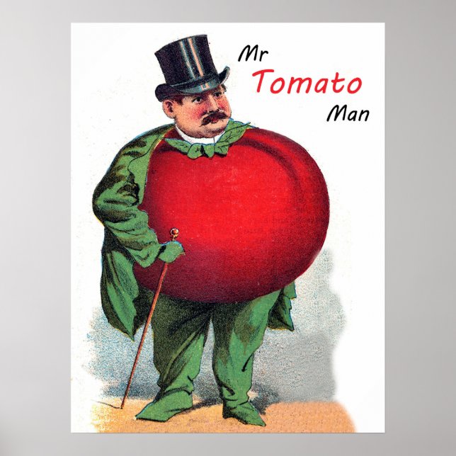 Poster Sr. Tomato, desenho animado, ilustração vintage (Frente)