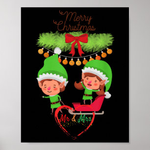 Poster Sr. Wedding Xmas Groom Brides Casados com Elfen Br