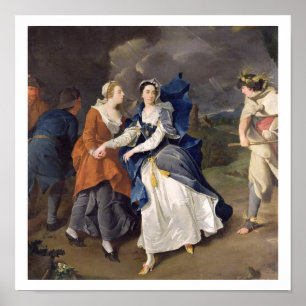 Póster Sra. Cibber (1714-66) como Cordelia, 1755 (o óleo