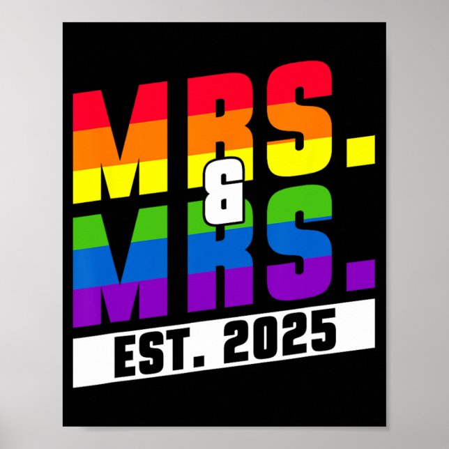 Poster Sra. E Sra. Est. 2025 - Orgulho gay Wedding (Frente)
