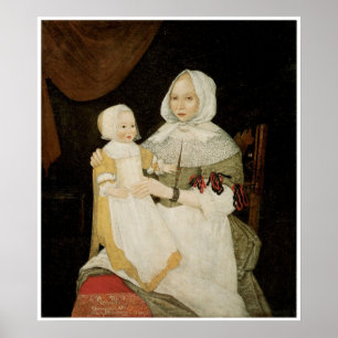 Póster Sra. Elizabeth Freake & bebê Mary C 1671-74