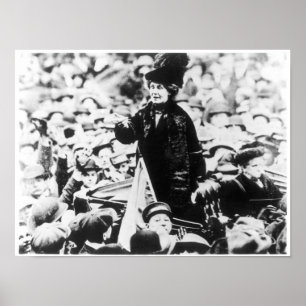 Poster Sra. Emmeline Pankhurst Addressing uma multidão