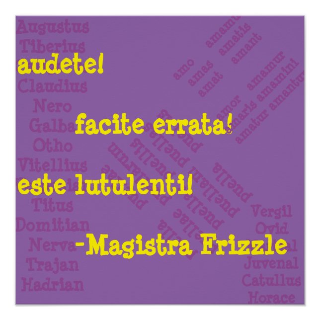 Póster Sra. Frizzle em latim (Frente)