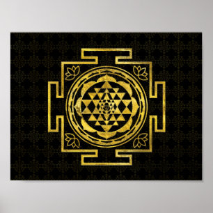 Poster Sri dourado Yantra/Sri Chakra