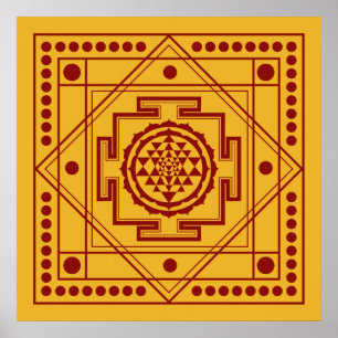 Póster Sri espiritual Yantra