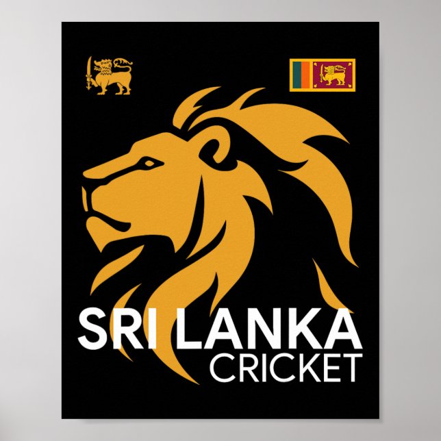 Poster Sri Lanka Cricket Perfeito Para Fãs de Críquete do (Frente)