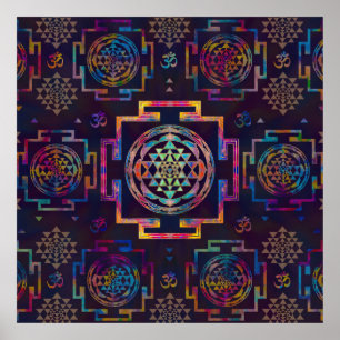 Poster Sri Lanka/Sri Chakra a cores