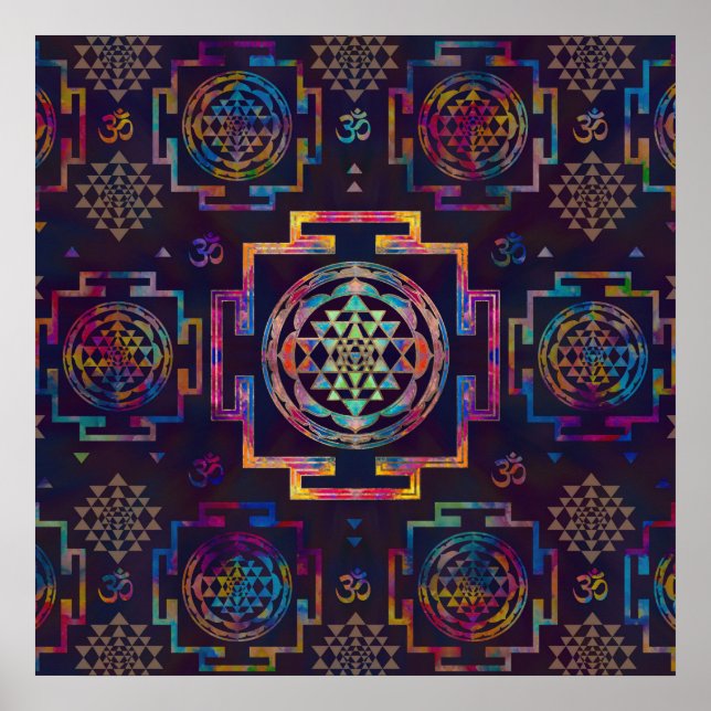 Poster Sri Lanka/Sri Chakra a cores (Frente)