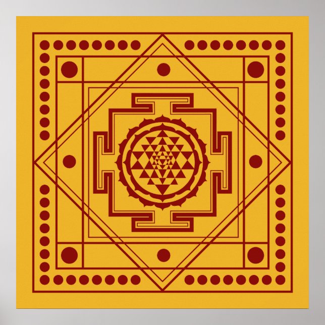 Póster Sri Yantra espiritual (Frente)