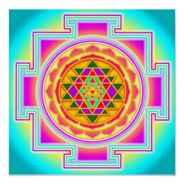 Póster Sri Yantra Geometria Sagrada (Frente)
