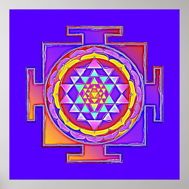 Poster Sri Yantra - Símbolo hinduísmo Design 1 (Frente)