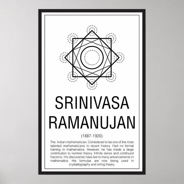 Póster Srinivasa Ramanujan (Frente)