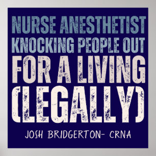 Poster SRNA CRNA Engraçado Personalizado que pessoas lega