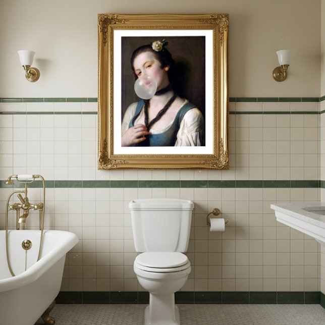 Póster Srta. Sassy soprando chiclete em bolha (Criador carregado)