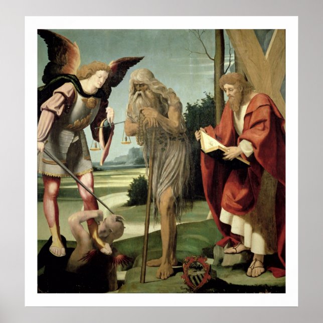Póster SS. Michael, Andrew e Onuphrius (óleo no painel) (Frente)