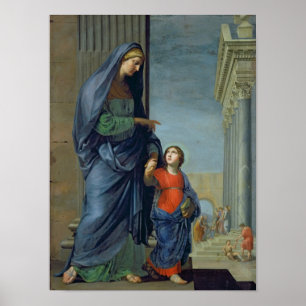 Póster St Anne que conduz o Virgin ao templo