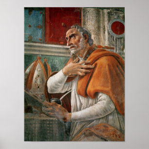 Póster St Augustine em sua pilha, c.1480