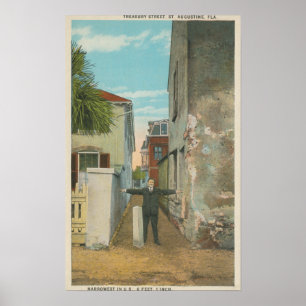 Póster St Augustine, FL - vista da rua do Tesouraria &